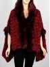 Premium Faux Fur Cape with Rose Imprints & Sleeves